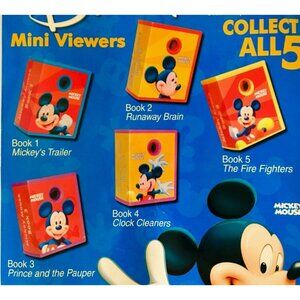 Mickey Mouse LOT OF 5 Mini Viewers Tomy Gacha Toy Vending Capsules NEW Disney